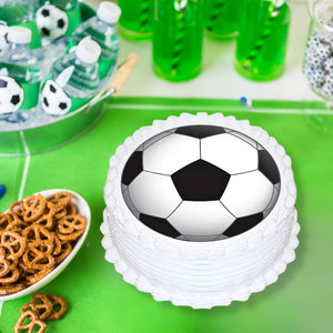 16cm round soccer ball edible icing image for birthday cakes
