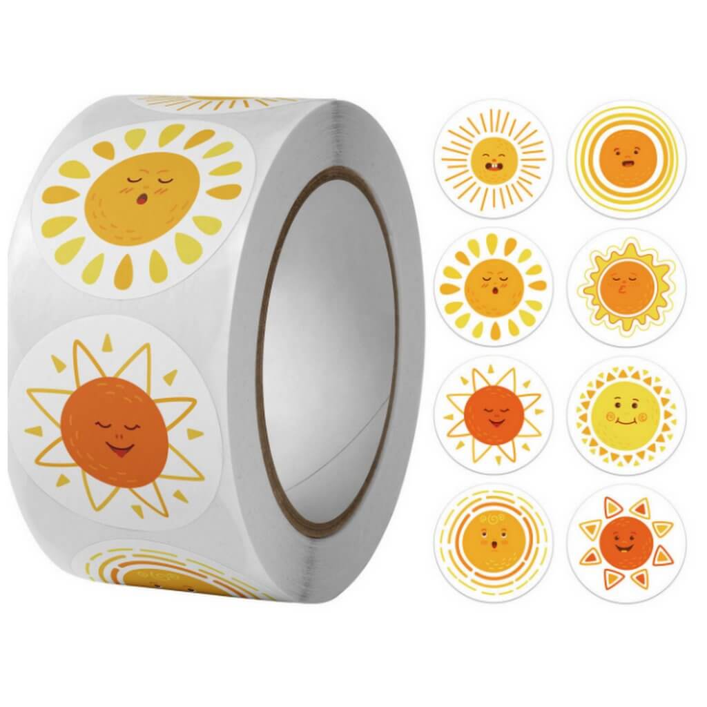 Boho Groovy Sun Stickers 50 Pack