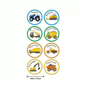 Construction Vehicle Stickers for Kids 50 Pack