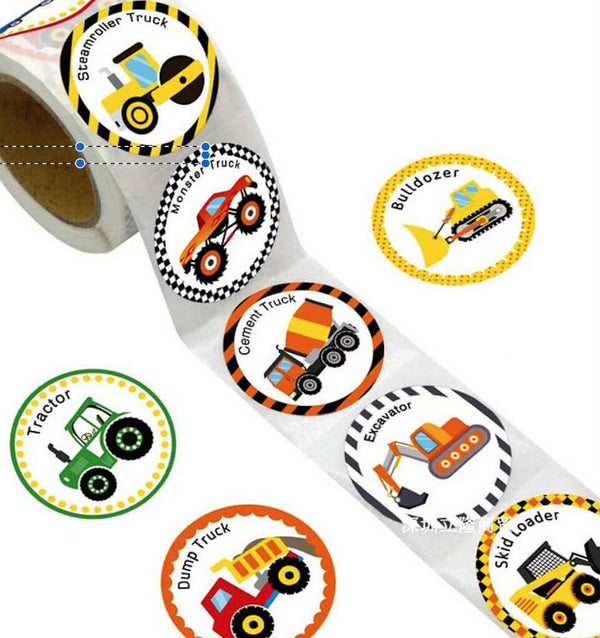 Construction Sticker Color Construction Vehicle Stickers for Kids 50 Pack | Online Party Supplies