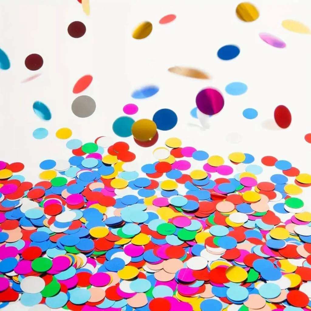 Round Rainbow Foil Confetti 20g