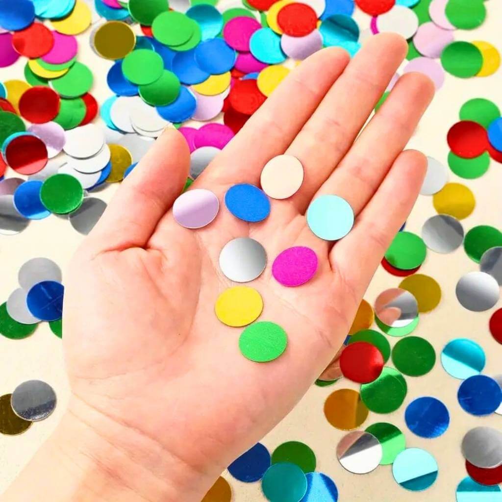 Round Rainbow Foil Confetti 20g