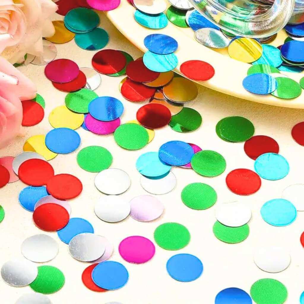 Round Rainbow Foil Confetti 20g