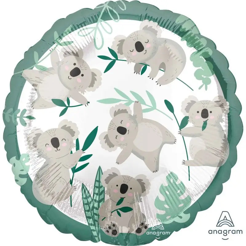 Koala Bear Round Foil Balloon 45cm