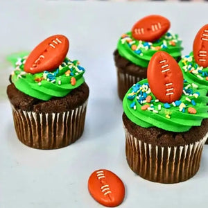 Football birthday cupcake icing toppers