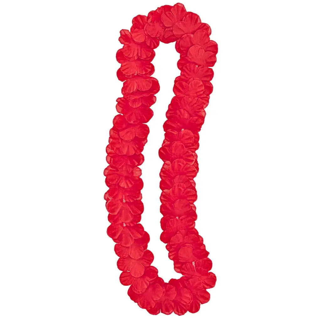 Ruby red haiwaiian luau flower lei 106cm