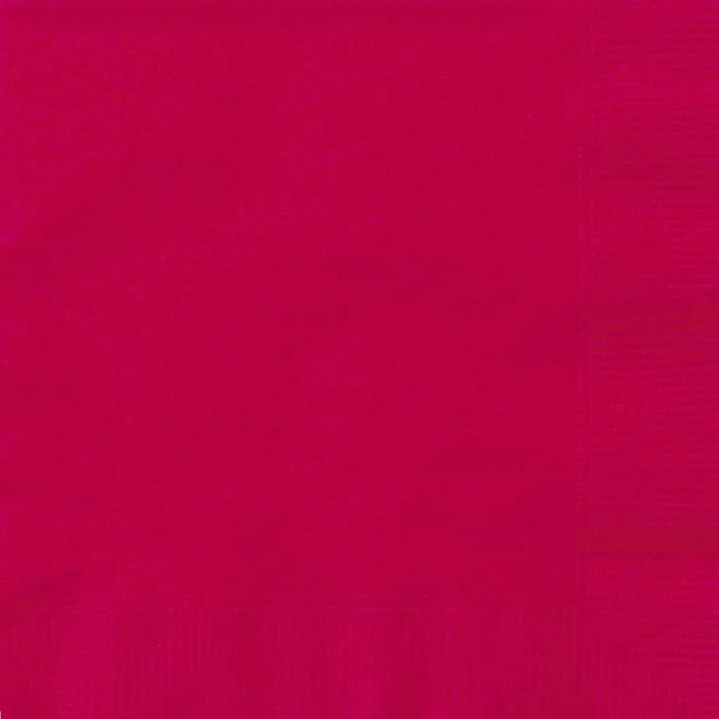 Solid ruby-red cocktail napkins measuring 25.4cm unfolded