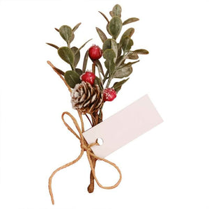 Rustic Red Berry Sprig Place Card Holders 6pk