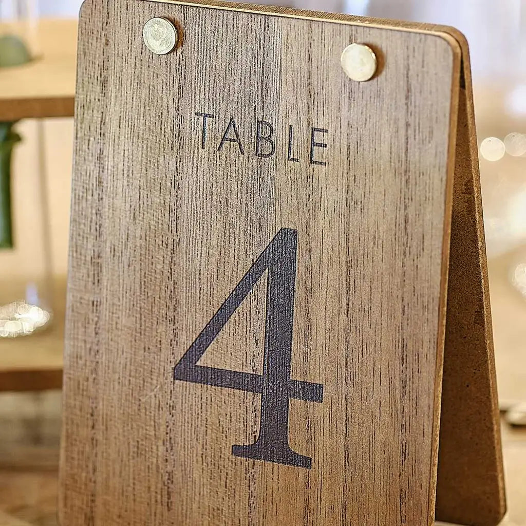 Rustic Romance Wedding Wooden Tent Table Numbers 12pk