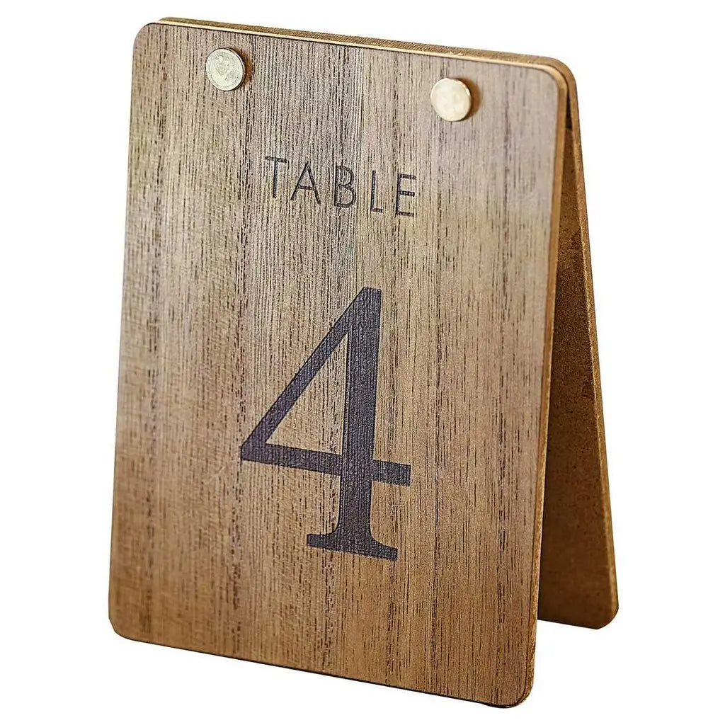 Rustic Romance Wedding Wooden Tent Table Numbers 12pk