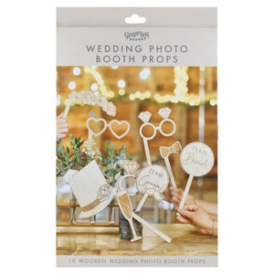 Rustic Romance Wedding Wooden Photo Booth Props 10pk