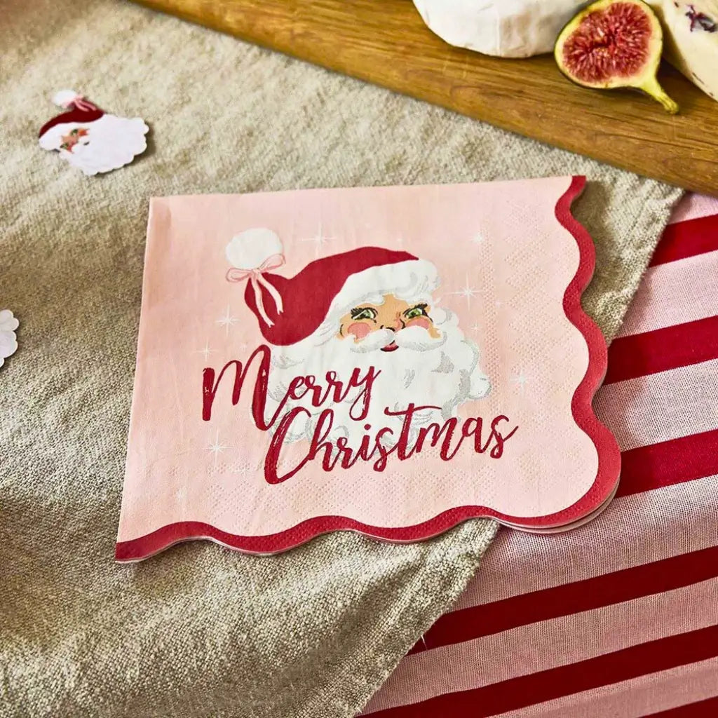 Santa Baby Vintage Santa Paper Napkins pack of 16 – festive Christmas table napkins