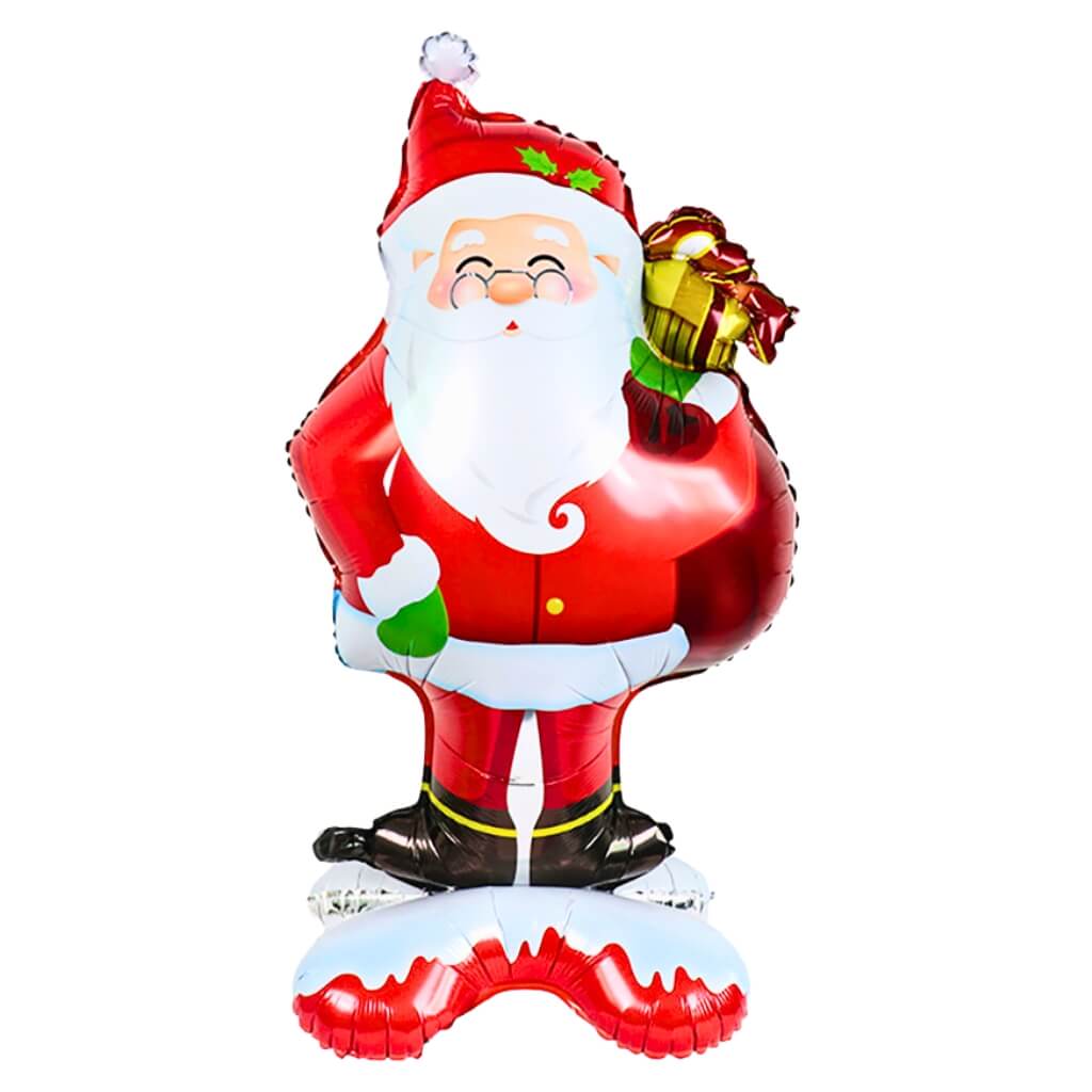 Santa Carrying Christmas Gift Sack Standing Foil Balloon