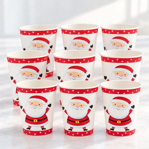 Kids’ Santa Christmas paper cup with red star borders