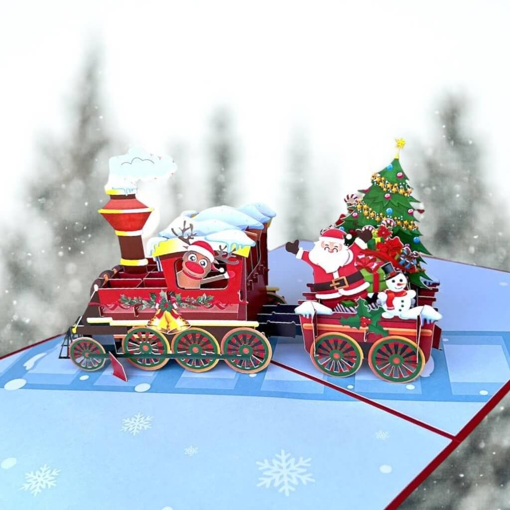 Christmas Santa Train 3D Pop Up Card