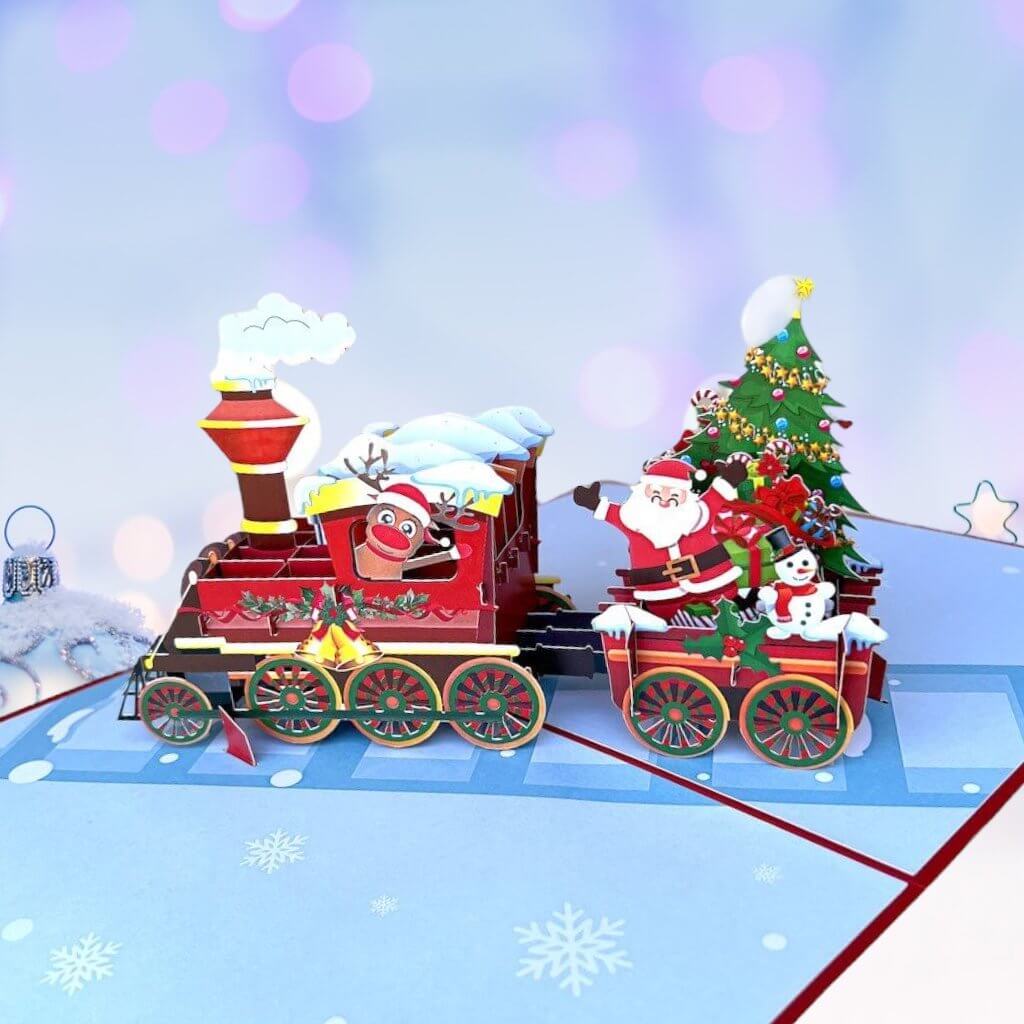 Christmas Santa Train 3D Pop Up Card
