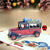 Santa Driving Vintage Red Car with Xmas Presents 3D Pop Up Greeting Card for children