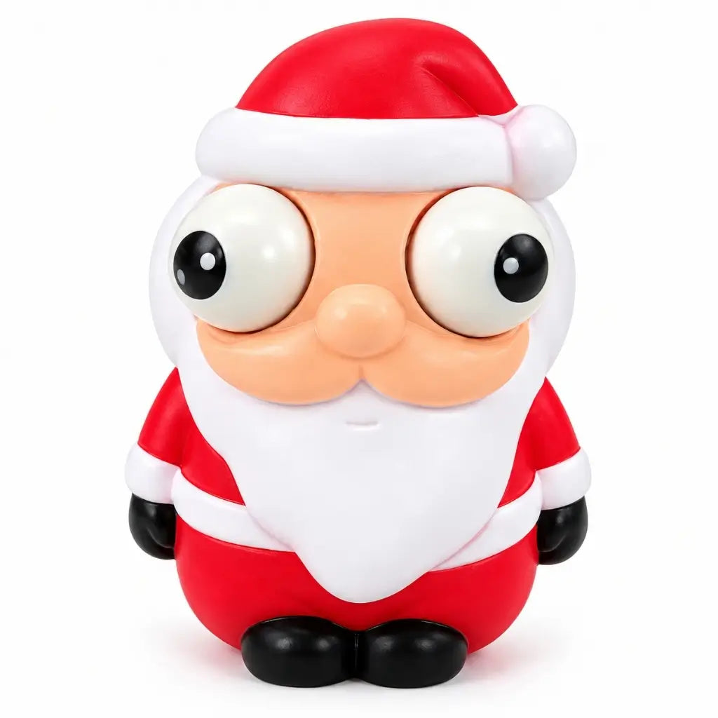 Christmas pop-eye squeeze toys in Santa and reindeer designs