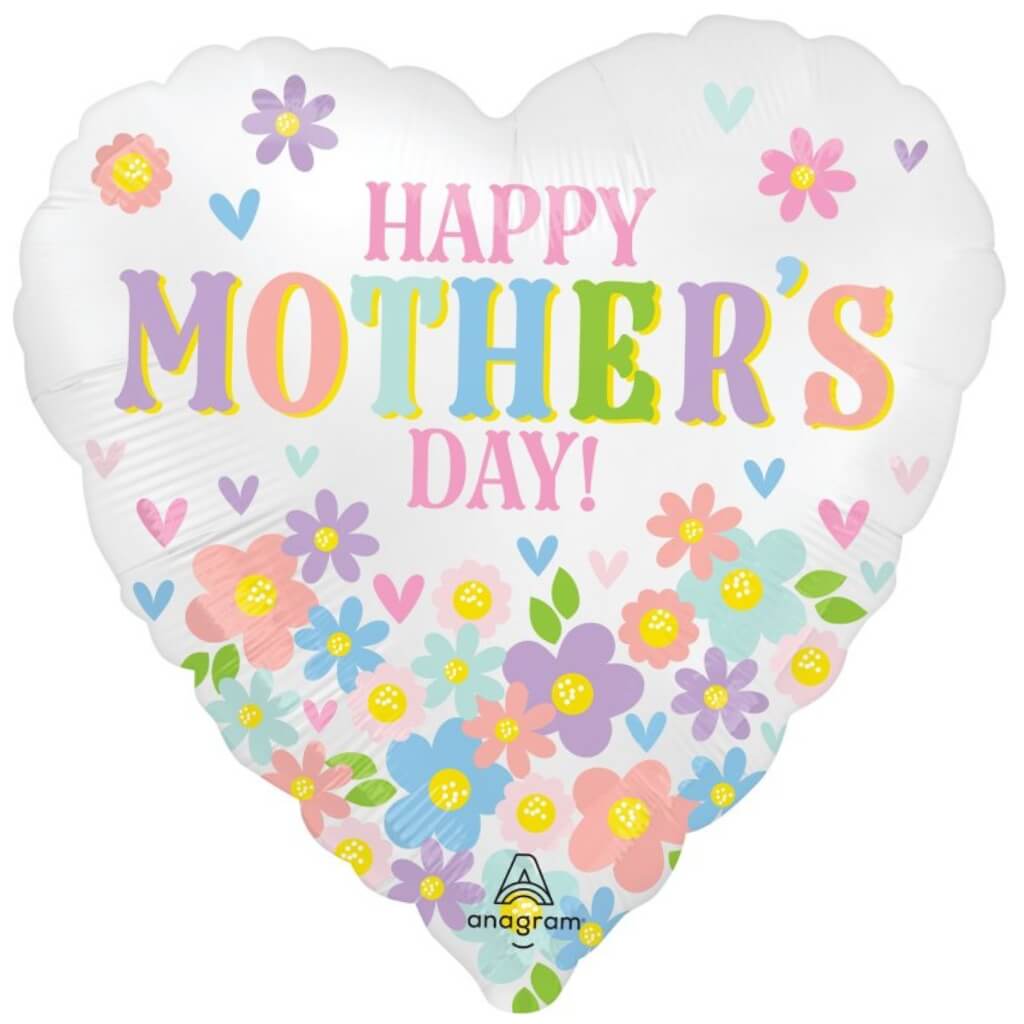 Satin Happy Mother's Day Daisy Chain Foil Balloon 45cm