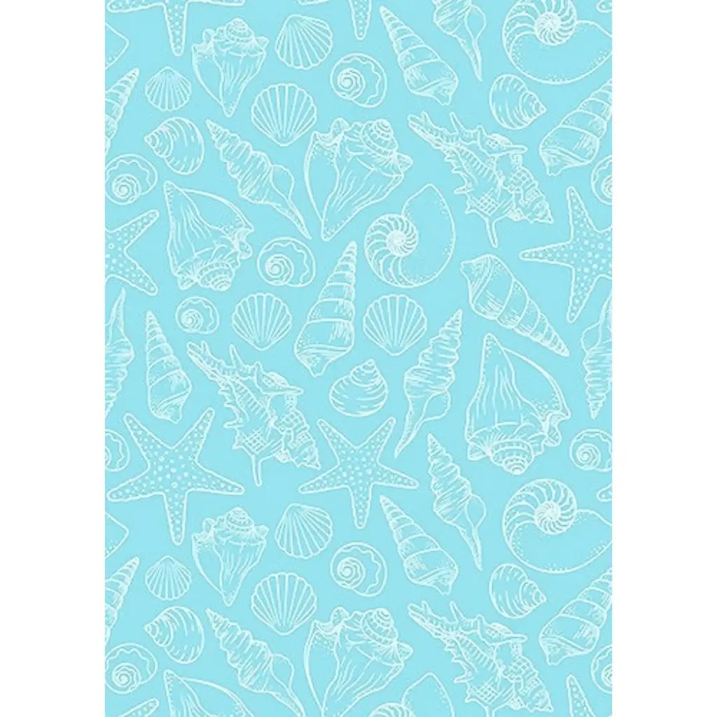 Seashell starfish wrapping paper blue background mermaid party