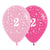 Pink 30cm Age 2 Latex Balloons 6 Pack