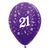 Metallic Purple Age 21 Latex Balloons 30cm 25 Pack
