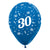 Sempertex 30cm Age 30 Metallic Blue Latex Balloons 6 Pack