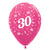 Sempertex 30cm Age 30 Metallic Fuchsia Latex Balloons 6 Pack