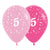 Pink 30cm Age 5 Latex Balloons 6 Pack
