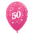 Sempertex 30cm Age 50 Metallic Fuchsia Latex Balloons 6 Pack