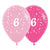 Pink 30cm Age 6 Latex Balloons 6 Pack