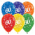 Age 60 Assorted Crystal Latex Balloons 30cm 25 Pack