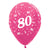 Sempertex 30cm Age 80 Metallic Fuchsia Latex Balloons 6 Pack