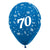 Sempertex 30cm Age 70 Metallic Blue Latex Balloons 6 Pack