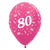 Metallic Fuchsia Age 80 Latex Balloons 30cm 25 Pack