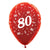 Metallic Red Age 80 Latex Balloons 30cm 25 Pack