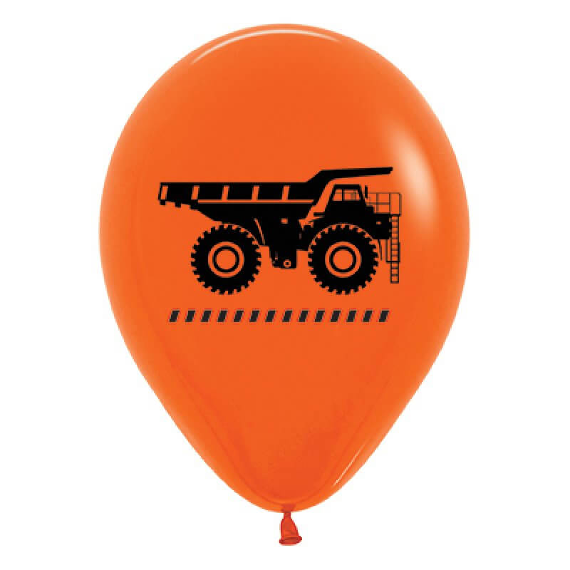 Construction Truck Orange Latex Balloons 30cm 25 pack
