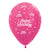 Metallic Fuchsia Happy Birthday Twinkling Star Latex Balloons 30cm 6pk