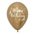 Metallic Reflex Gold Happy Birthday Romantic Leaf Latex Balloons 30cm 12pk