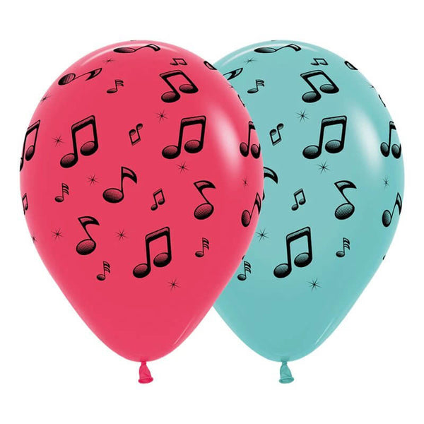 Music Notes Inflatables 30cm Musical Notes Latex Balloons 12pk | Party Supplies