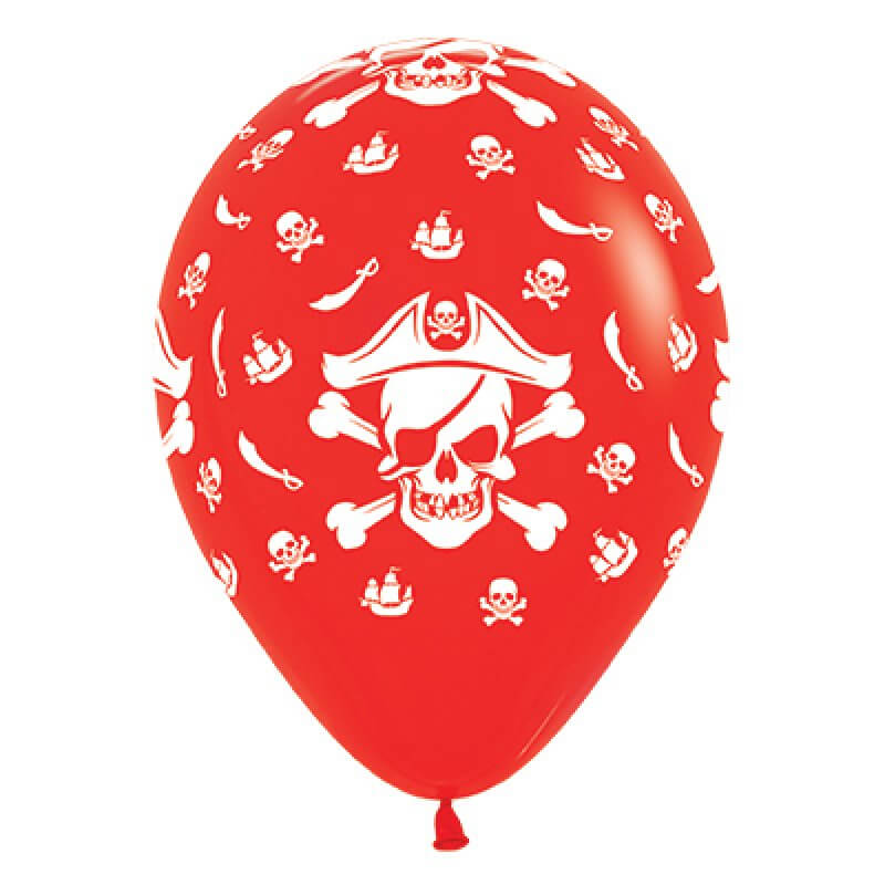 Pirate Themed Red Latex Balloons 30cm 25 Pack