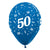Sempertex 30cm Age 50 Metallic Blue Latex Balloons 6 Pack