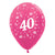 Sempertex 30cm Age 40 Metallic Fuchsia Latex Balloons 6 Pack