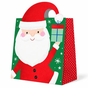 Shape-cut Santa Christmas gift bag for children