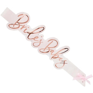 Bride tribe paper sashes 5 pack in blush pink for bachelorette celebrations