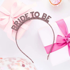 Rose gold Bride To Be glitter headband for hen parties and bridal showers
