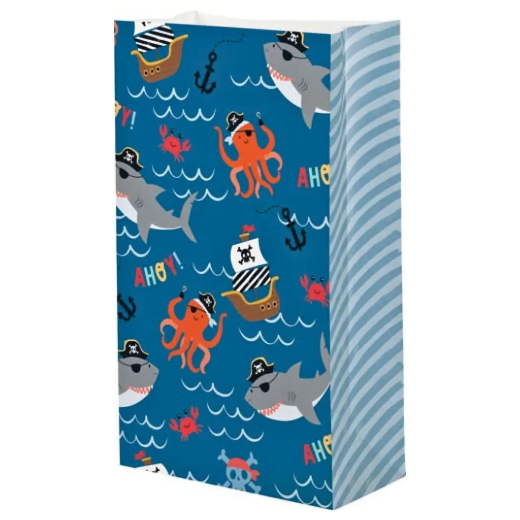 Ships Ahoy Pirate Paper Party Bags 8 Pack