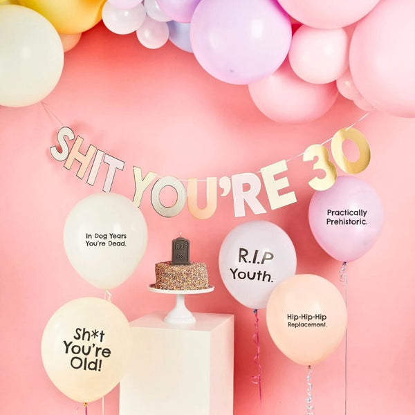 Sh*t You’re Old! Customisable Milestone Birthday Banner 2m