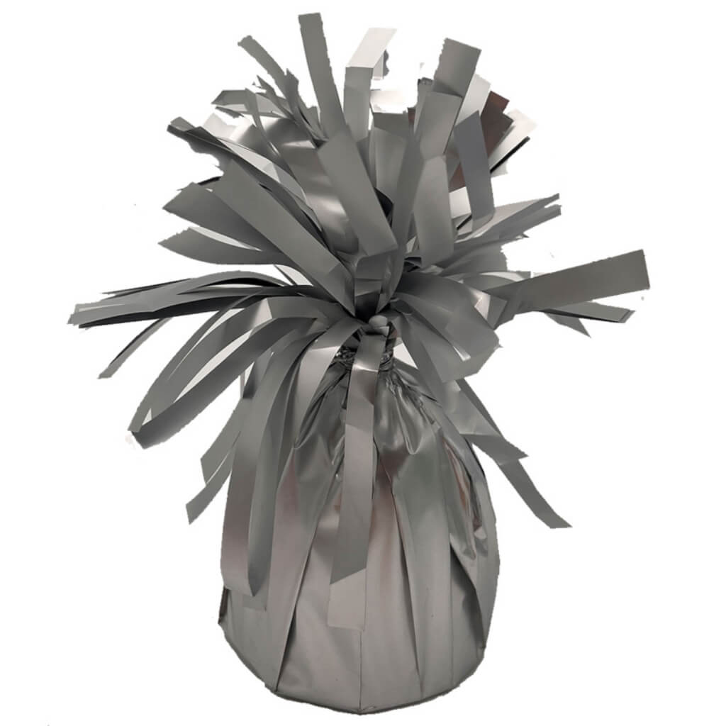 Small Silk Lustre White Foil Balloon Weight - Balloon Accessories