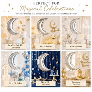 Silver Crescent Moon Foil Balloon party decoration ideas